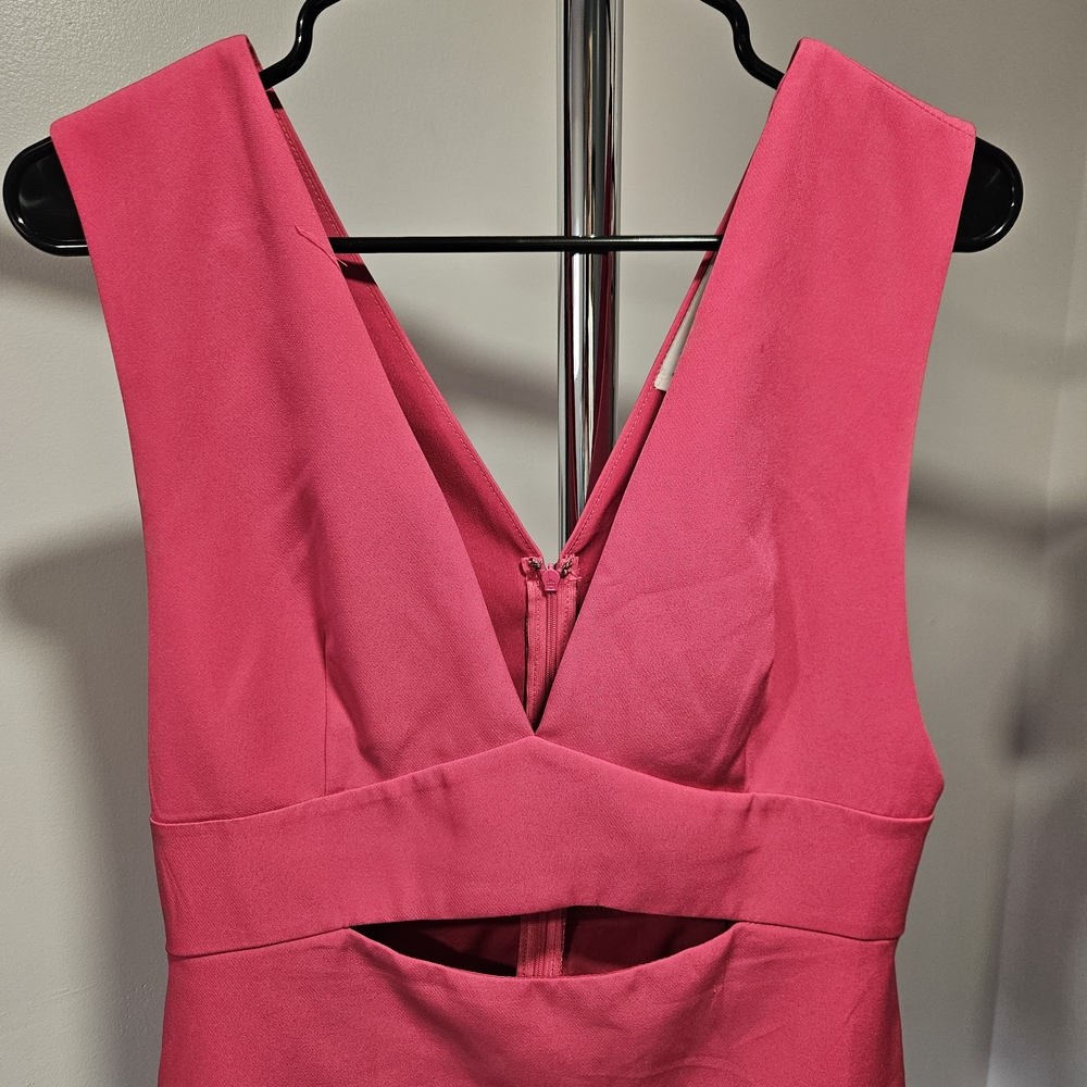 Endless Rose Hot Pink Deep V-Neck Mini Party Dress With Cutout Womens Size M - Picture 2 of 7